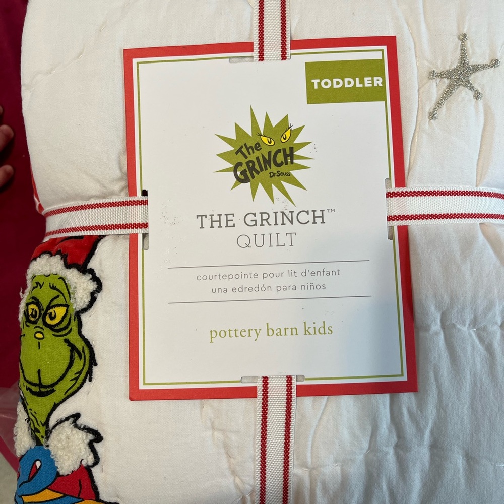 Pottery Barn Kids Dr. Seuss's The Grinch™ Quilt 36”x50” Toddler Kids Christmas